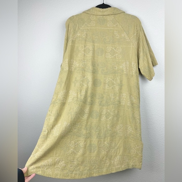 FREE PEOPLE Women's XS Yin To My Yang Tunic Top Button Down Shirt Dress Tan - Picture 15 of 16